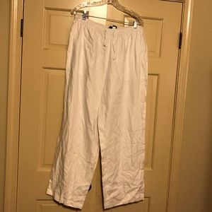 Adrienne Vittadini White Linen Pants, size XL
